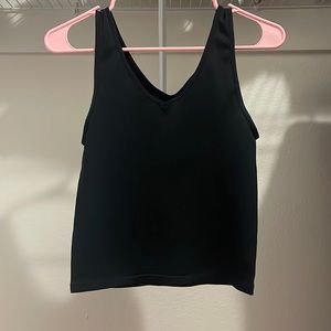 Simple black v neck tank top